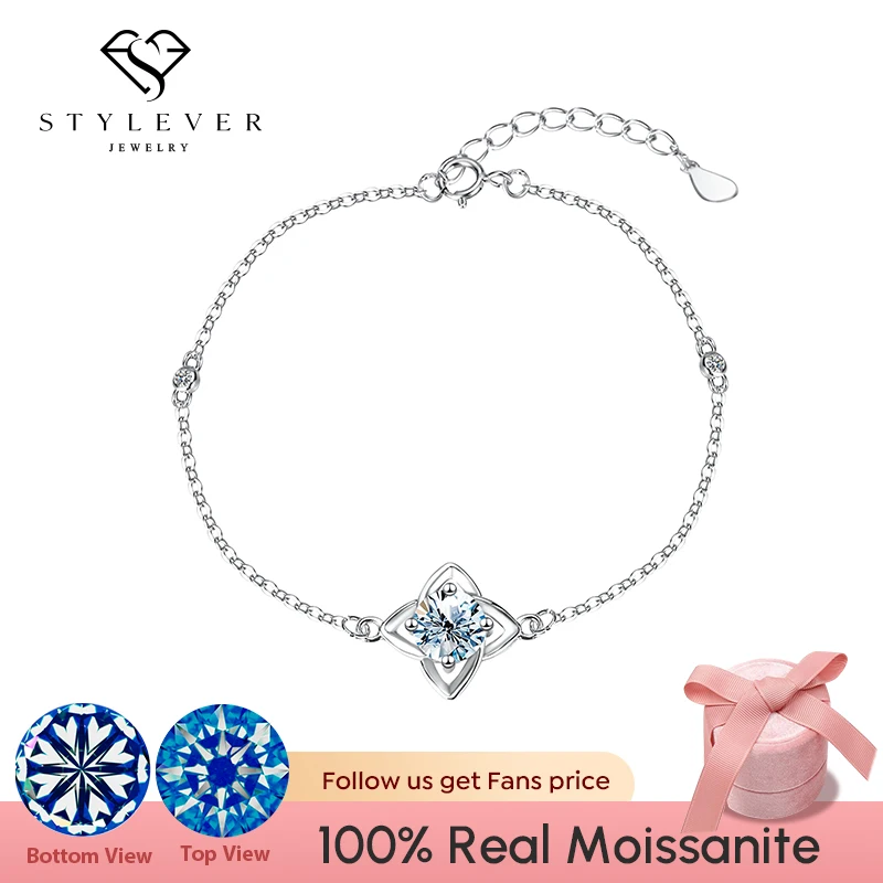 

Женский изысканный браслет из серебра 925 пробы, в виде четырехлистного клевера