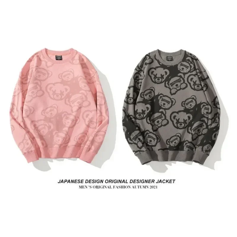 

New Autumn and Winter Men and Women Sweaters Couple Sweaters Cartoon Bears Custom Embroidery Logo Sweaters Round Neck Pullover