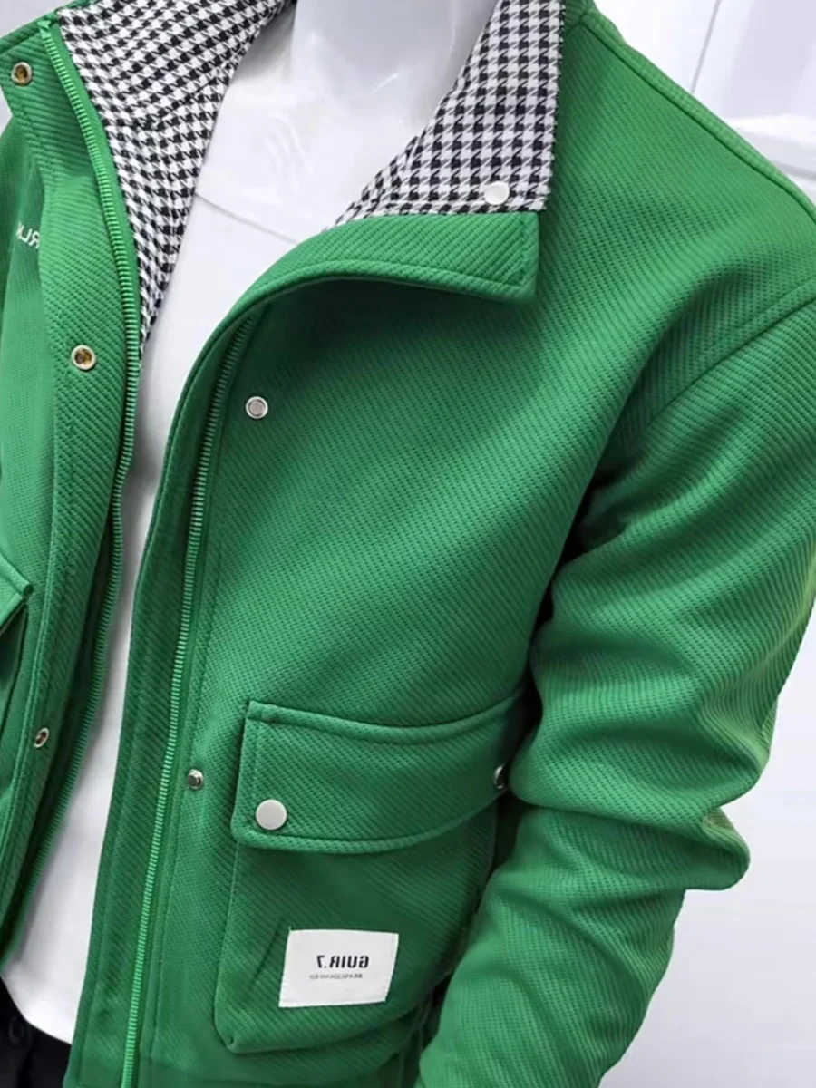 Белая униформа верхняя одежда мужская весенне-осенняя топы с воротником-стойкой