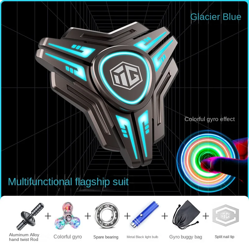 Luminous Fingertip Gyro Set EDC Fidget Toys Metal Hand Spinner Children Male Stress Relief Fast Delivery Products  PALADIN enlarge