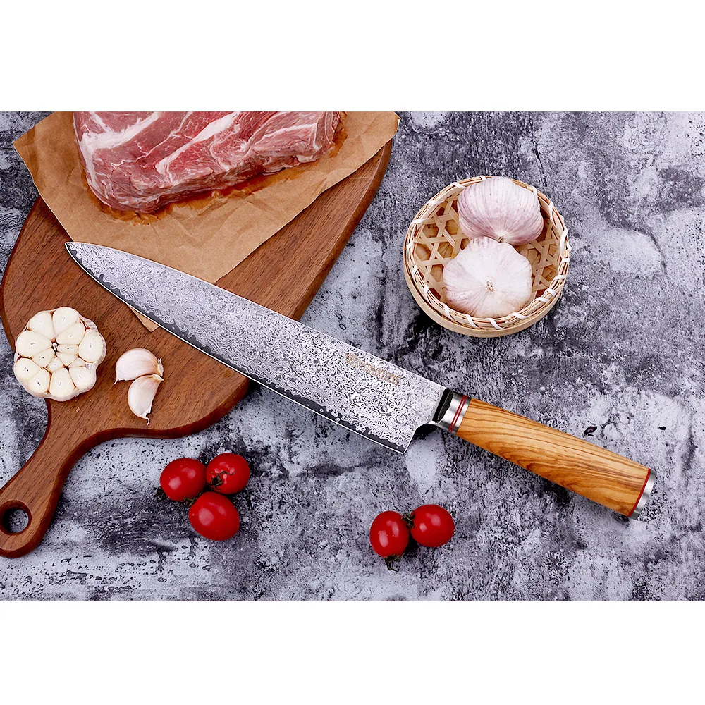 Шеф-нож YOUSUNLONG 10 дюймов (25 5 см) из дамасской стали