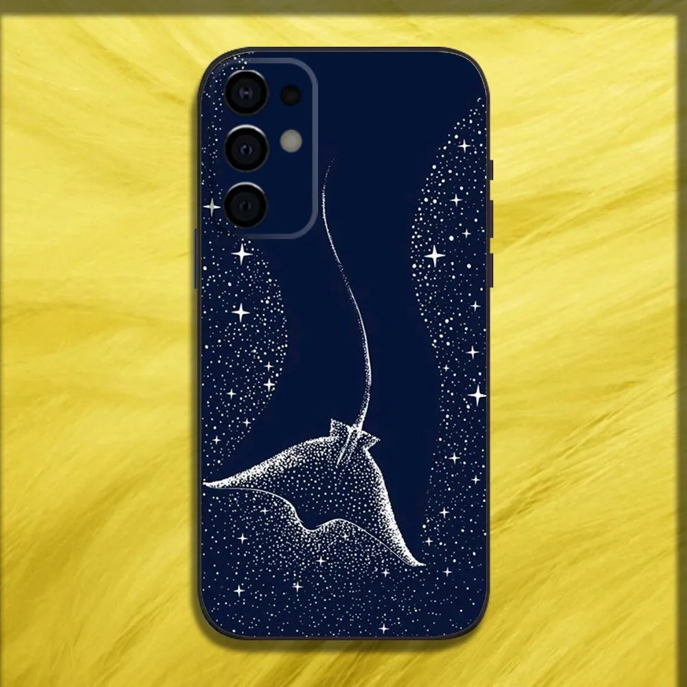 Ocean Sea Animal Manta Ray Phone Case For Samsung S24 S21 S22 S23 S30 Ultra S20 Plus Fe Lite Note 10 9 5G Black Soft Cover