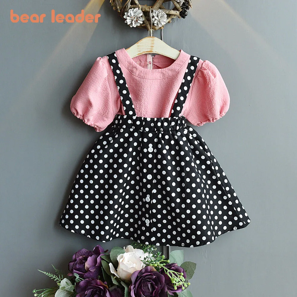 

Bear Leader Kids Summer Fashion Clothing Sets Children Party Floral Clothes Girl Baby Polka Dots Outfits Top And Skirt Clothes