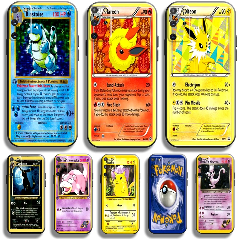 

Anime Pokemon Cards For Samsung Galaxy S21 S20 Plus Ultra S21 S20 FE 5G Phone Case Funda Silicone Cover Coque Black Carcasa