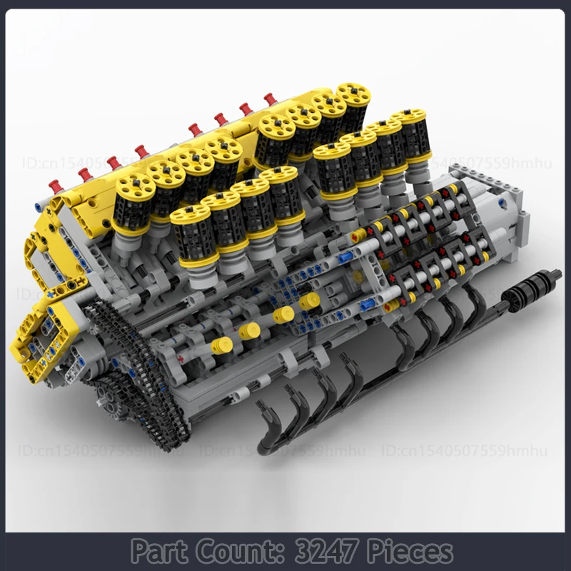 Конструктор MOC GBC модуль V16 двигатель с двойной штангой Valvesystem модель