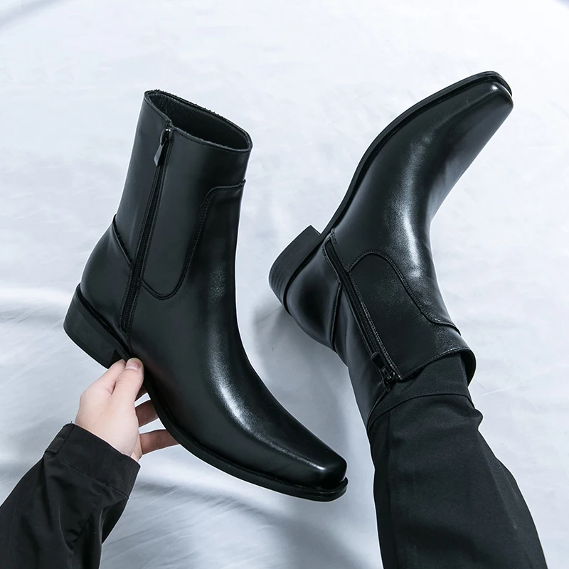 Осенние модные классические мужские рыцарские ботинки в британском стиле с