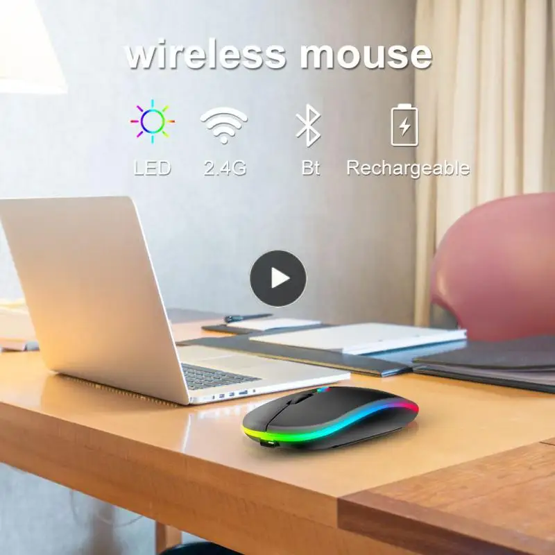 

Gaming Accessories Wireless Mouse 4 Keys 1600dpi Rgb Mouse Gaming Mouse Adjustable Overwatch Mice Silent Rechargeable