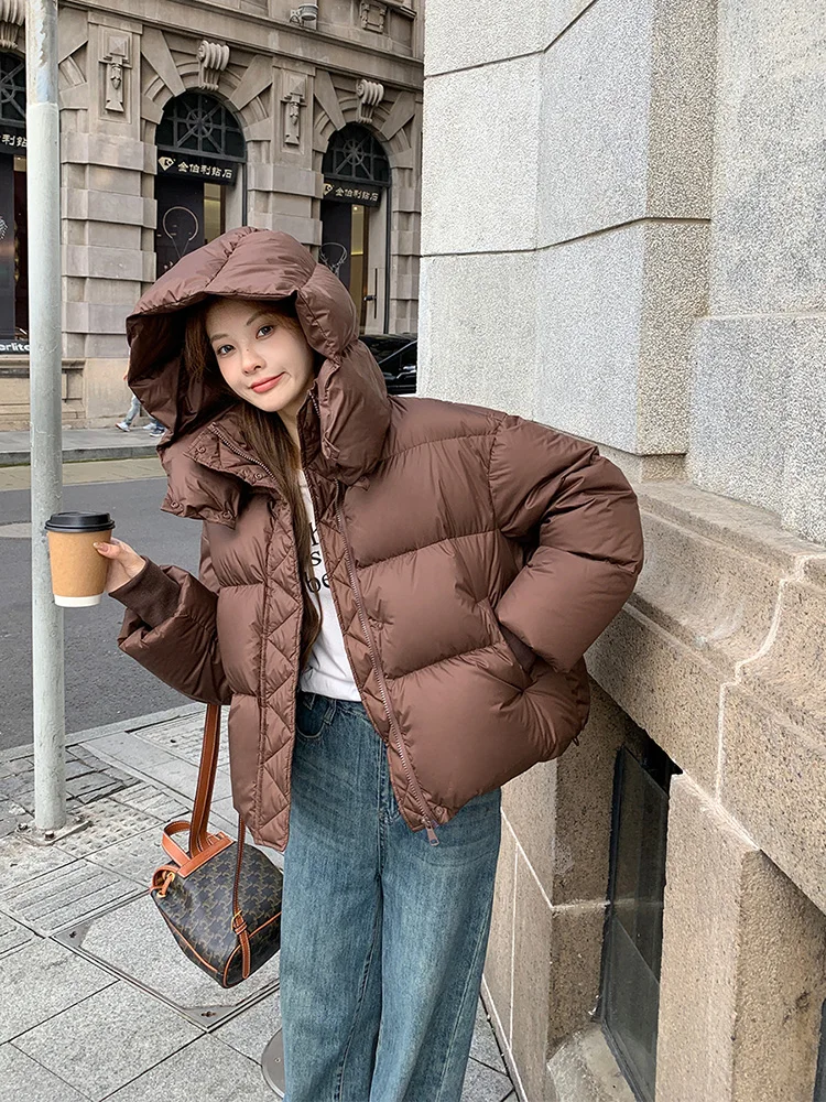 Down Jacket Cotton-padded Clothes Women Short 2024 New Popular Maillard Lightweight Thickened Small Puff Winter coat