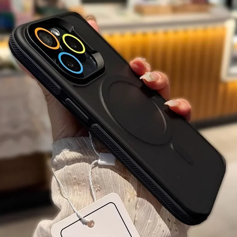 Роскошный Матовый полупрозрачный ударопрочный двухцветный чехол для iPhone 16 15 14 Plus