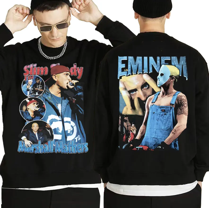 

Hip Hop Rapper Slim Shady Men's Oversized Pullover Men Sweatshirts I'm Marshall Mathers Eminem Anger Management Tour Sweatshirt