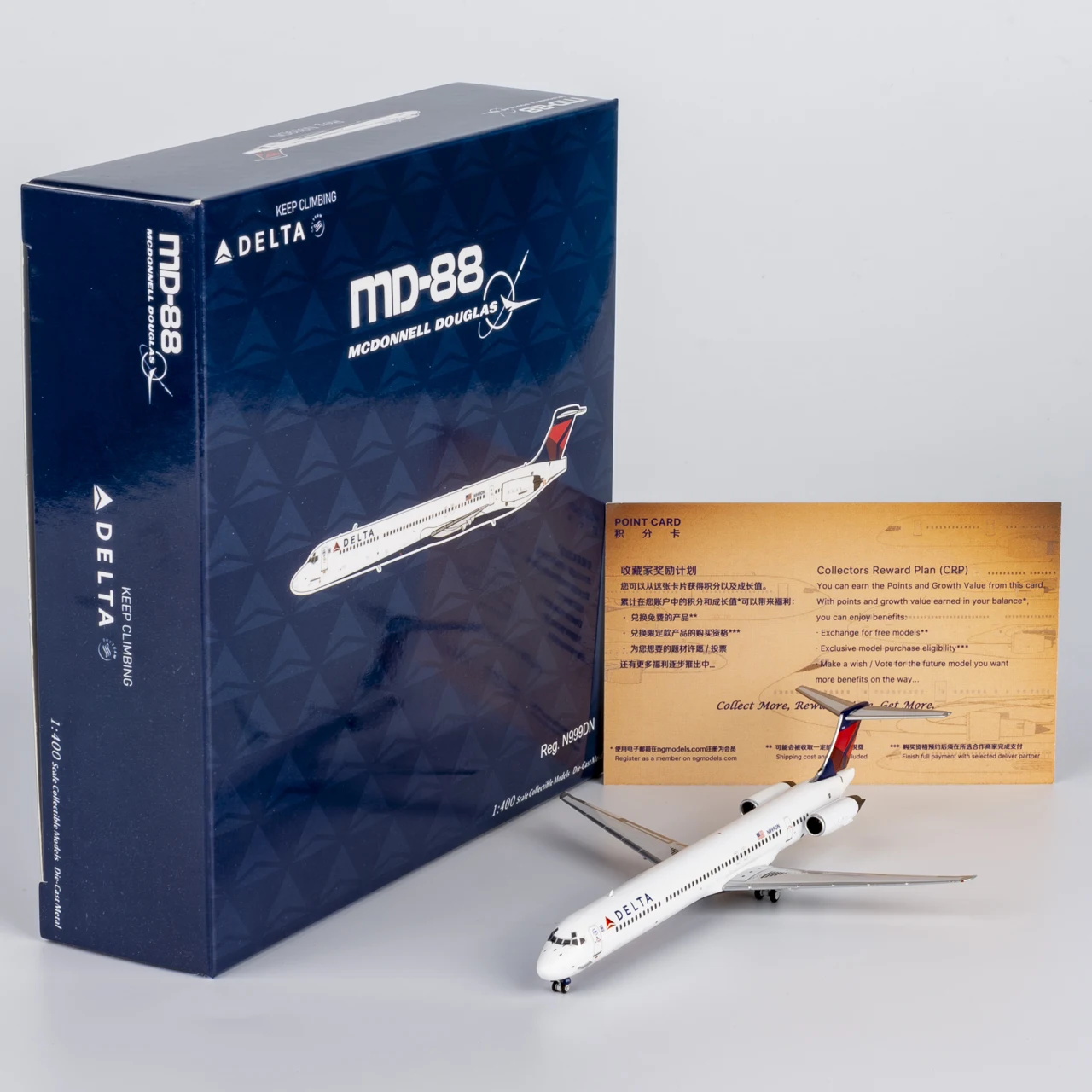 Фото Коллекционный самолет из сплава, модель NG, 1:400, воздушные линии Delta, «SkyTeam», MCDONNELL Douglas MD-8, литая под давлением модель самолета N999DN №1