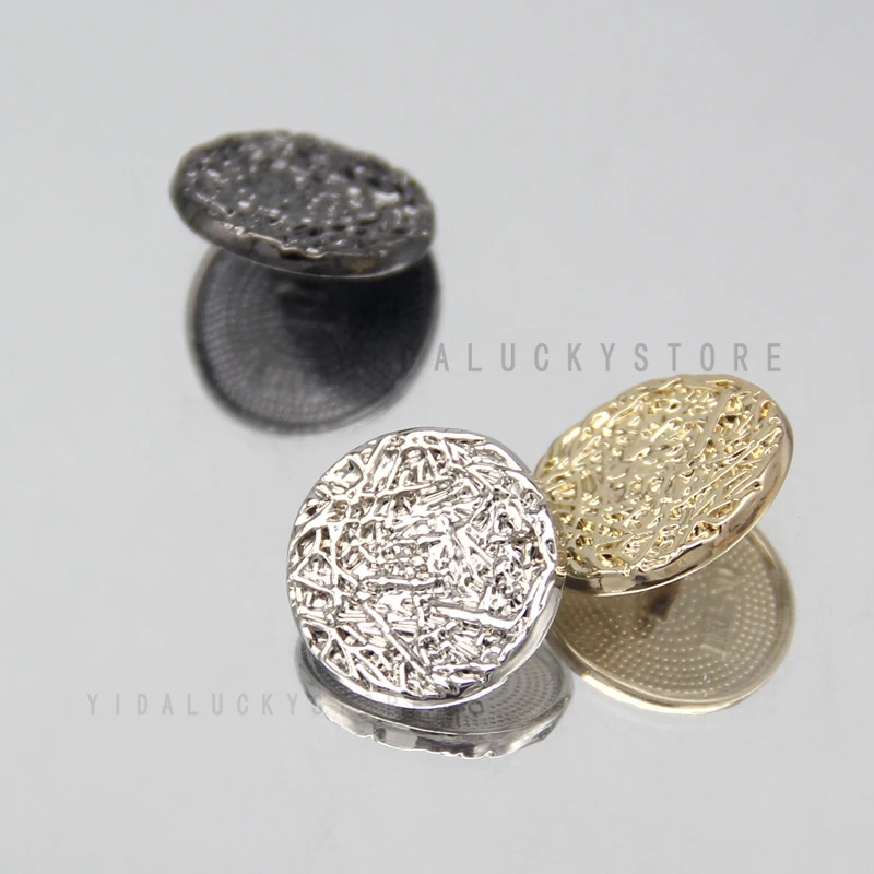

HENGC 28mm Big Round Flat Flods Retro Metal Buttons For Clothes Coat Jacket Suit Blazer Decorative DIY Crafts Sewing Accessories