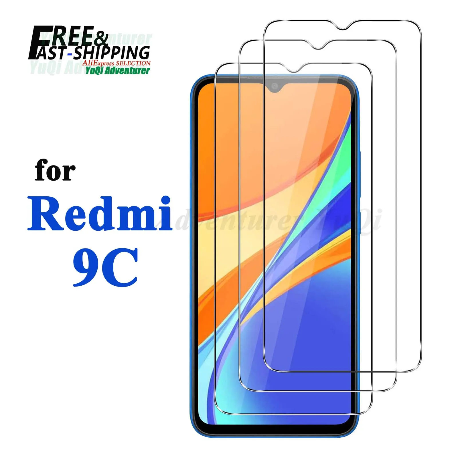 Защита экрана для Redmi 9C Xiaomi закаленное стекло 9H HD кристально прозрачный чехол