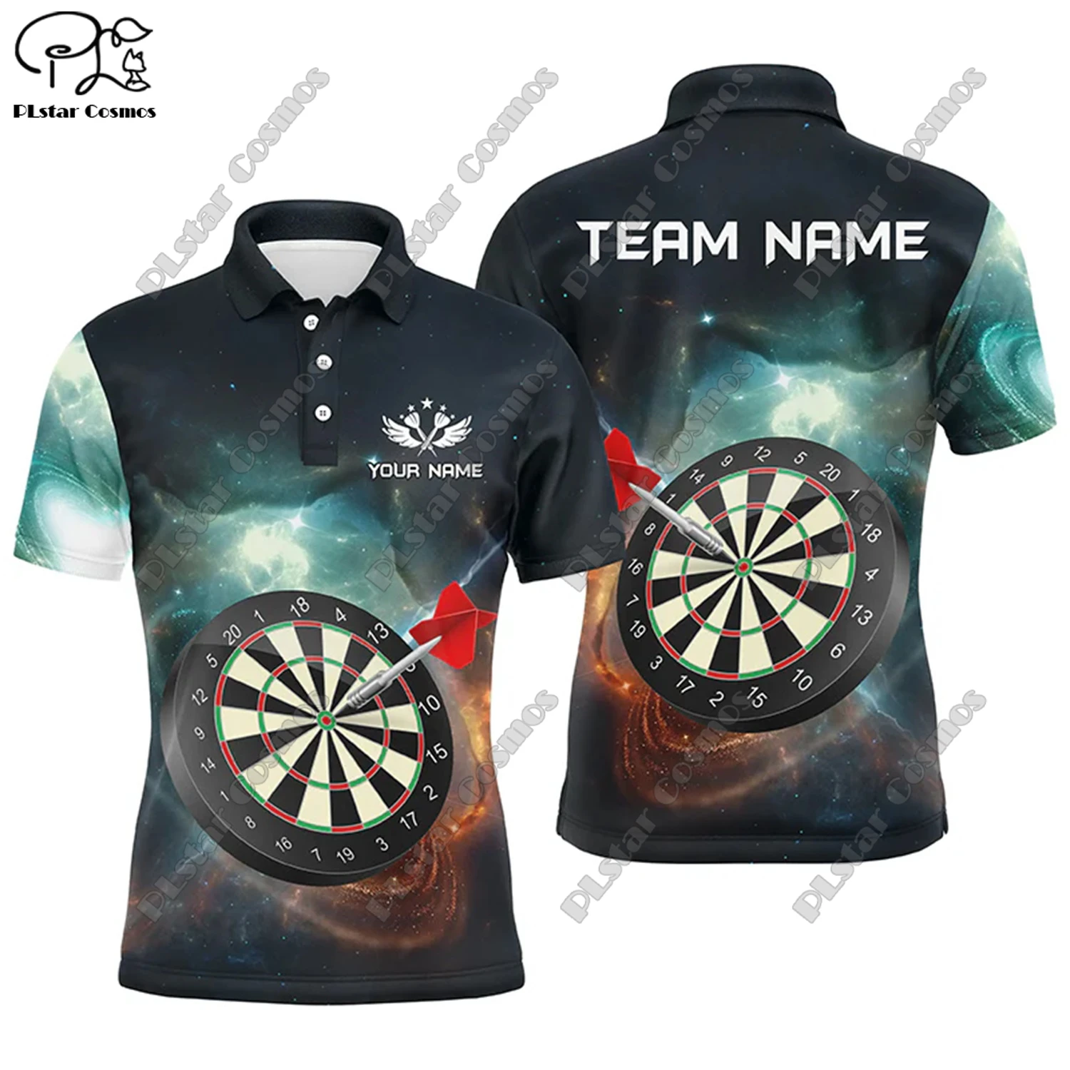 Футболка-поло с 3D-принтом пламени универсальная для отдыха спорта