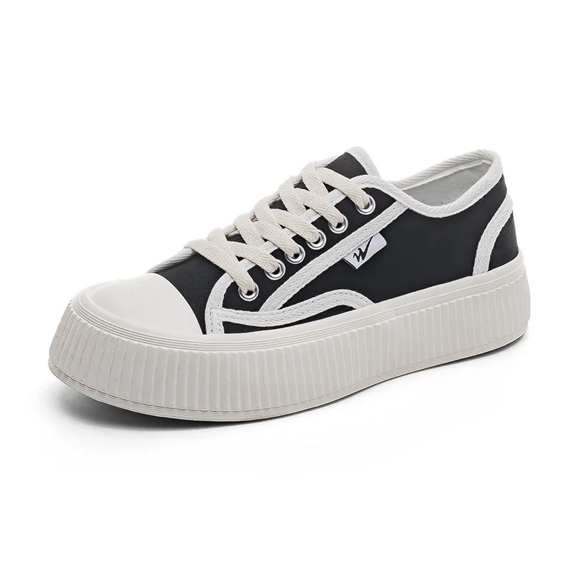 2022 New Casual All-purpose Biscuit Shoes Thick Bottom Canvas Women Heightening Walking Running Sneakers Cotton Flat Bottom