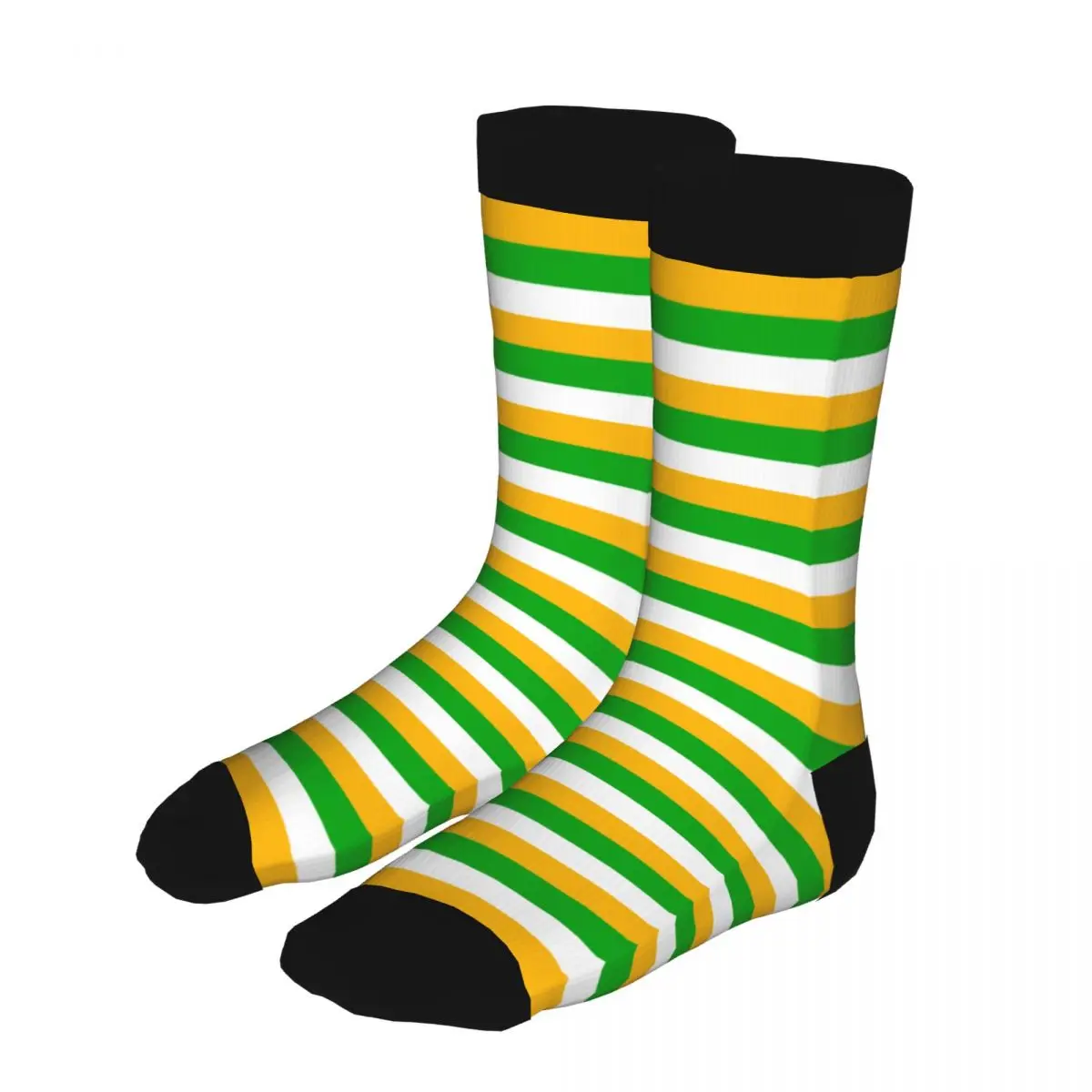 

For Men Ireland Lines For Saint Patrick's Day Thick Contrast Color Socks 5% Spandex Clothes Thick Irish Middle Tube Socks