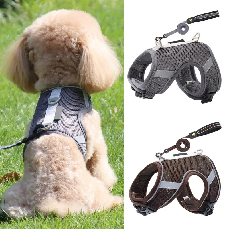 

Светоотражающий Поводок для собак, жилет, французский стиль, поводок для прогулок на открытом воздухе