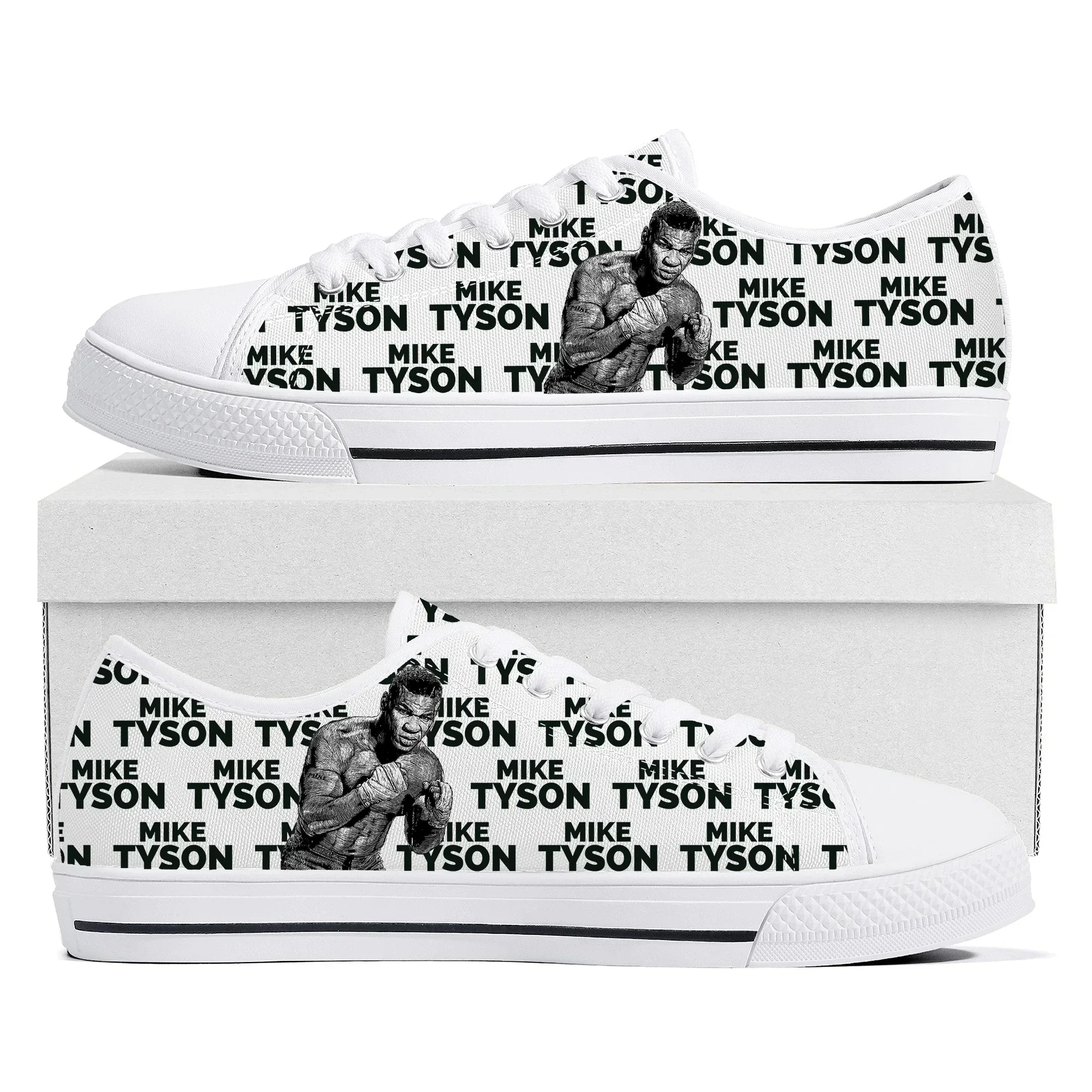 Фото Кроссовки Iron Mike Tyson Boxing Champion Low Top для мужчин, женщин и подростков, повседневные кеды из канваса, обувь на заказ, индивидуальный дизайн, обувь для самостоятельной персонализации №3