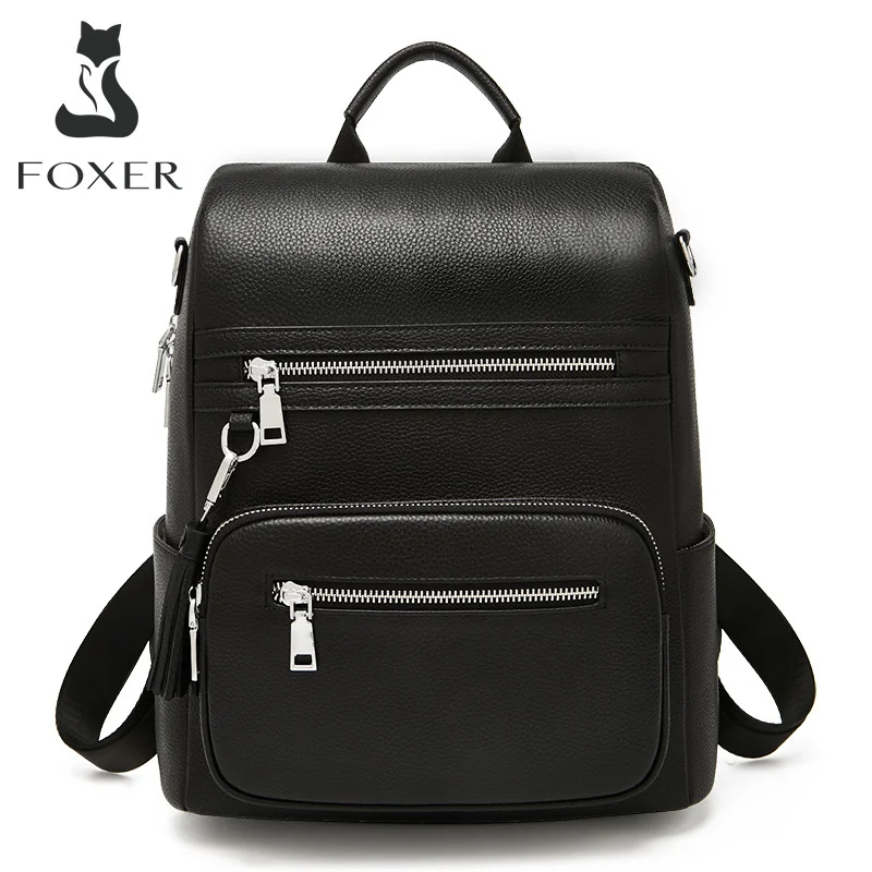 

2023 Women Bag Trend Cow Leather Casual Backpack Large Capacity Travel Rucksack For Women Soft Commute Female School Travel Bag