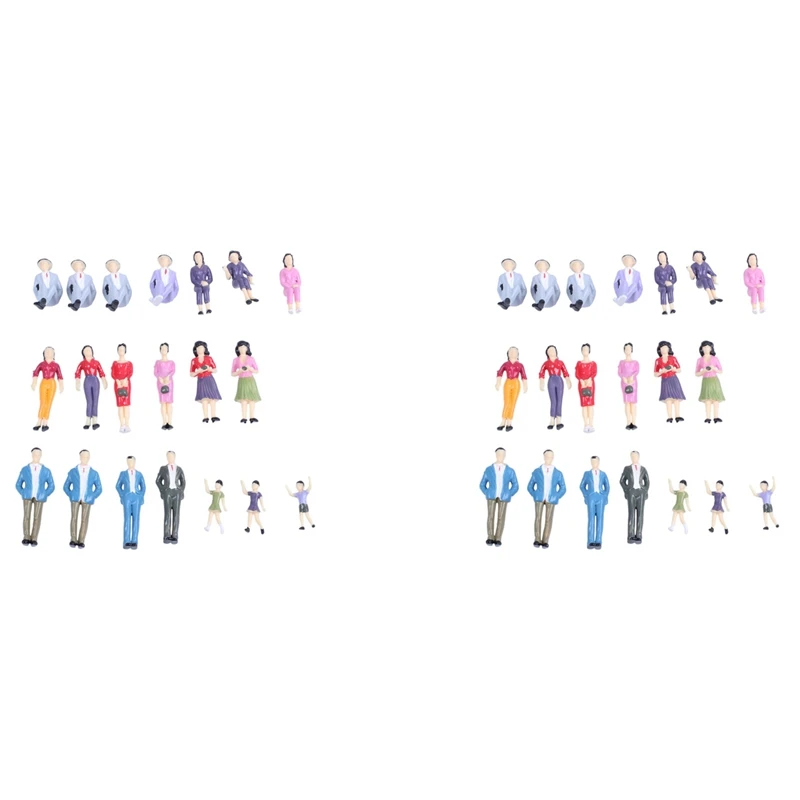 

40 шт., масштаб 1:25, разные раскрашенные модели, человек, поезд, парк, улица, пассажирские фигурки