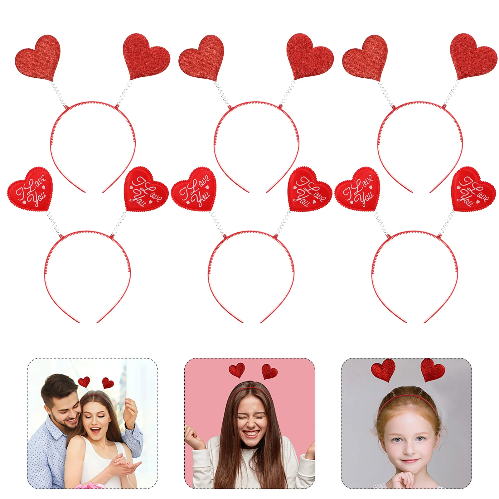 

Love Headband Valentine Headbands Kids Valentines Day Heart Headdress Clip Hair Clips