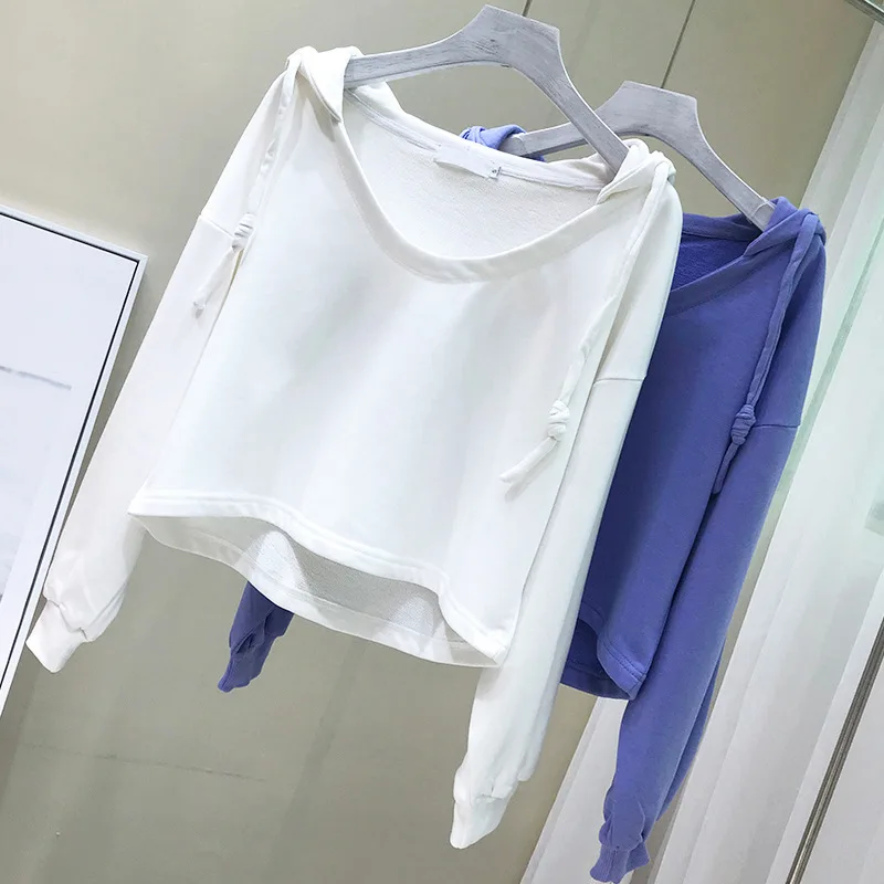 

Women's Sweatshirt Small Man Hooded Pullovers Student Fashion Drawstring Solid Color Spring Autumn Loose Popularity Tenafeicc