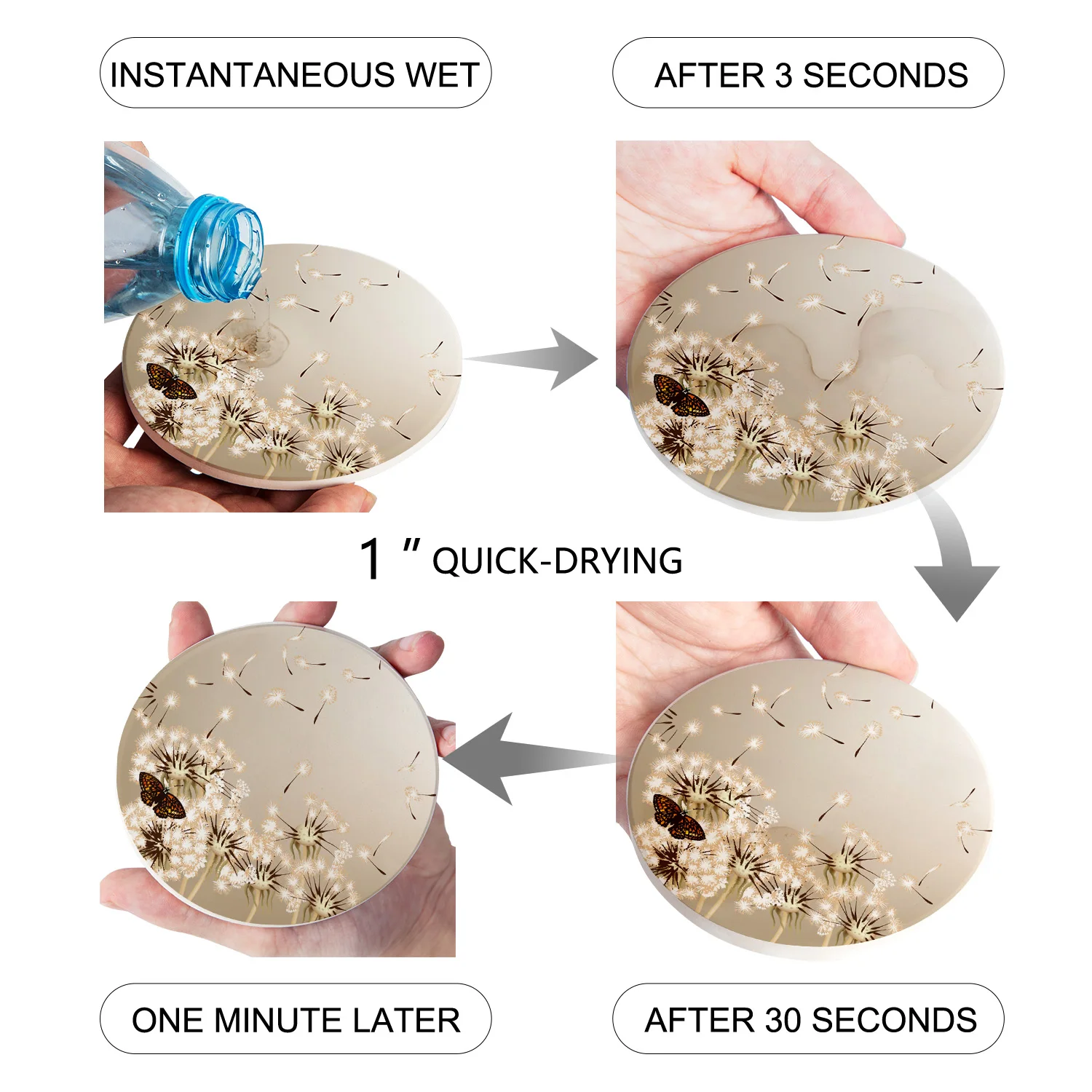 Одуванчик Бабочка цветок искусственный кухонный стол круглая подставка