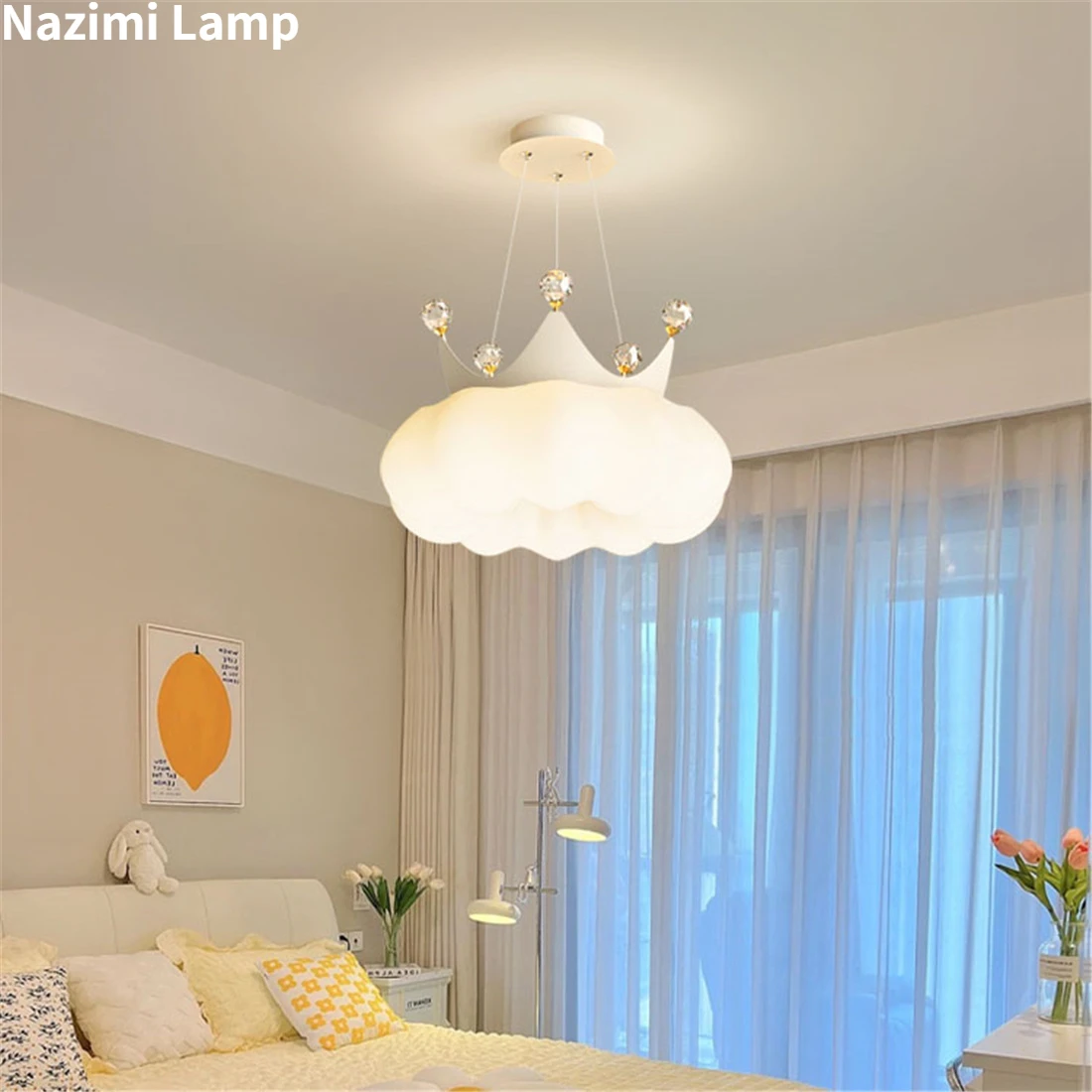 

Living Room Home Decor Modern Style Nordic Minimalist Crown Shaped Led Chandelier Lighting Bedroom Study pendant lights Room