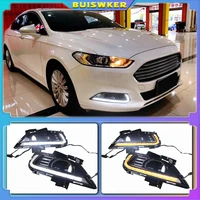 DRL For Ford Mondeo Fusion 2013 2014 2015 2016 Daytime Running Light LED Fog head Lamp cover styling white Daylight free ship