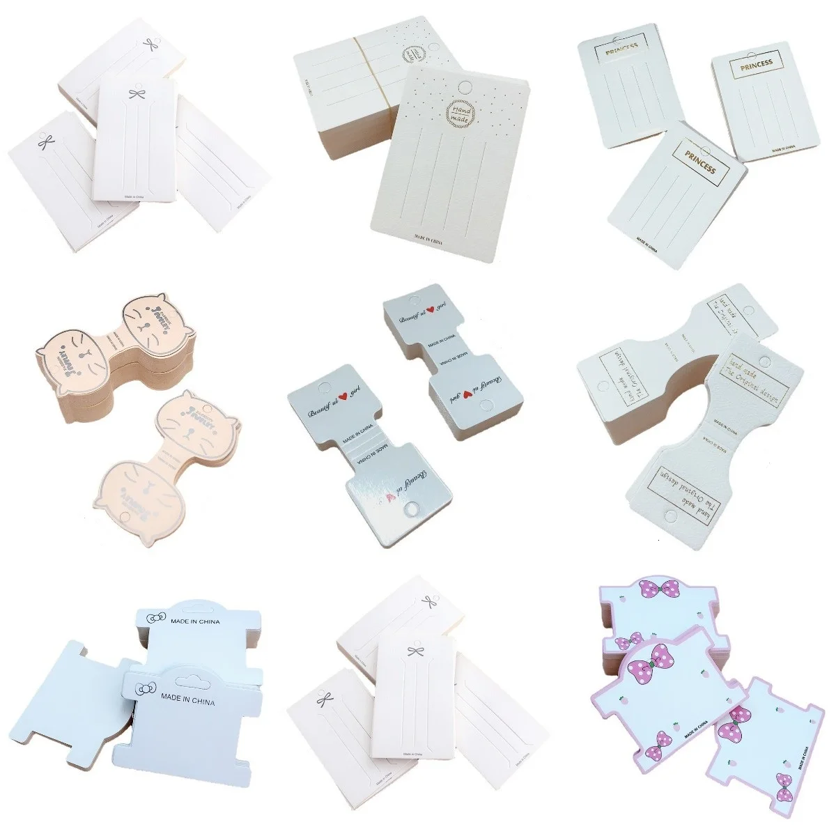 

50 шт./лот витрина для ювелирных изделий, бирка с ценой, толстая карточка из крафт-бумаги, ожерелье, браслет, повязка на голову, ободок, Упаково...