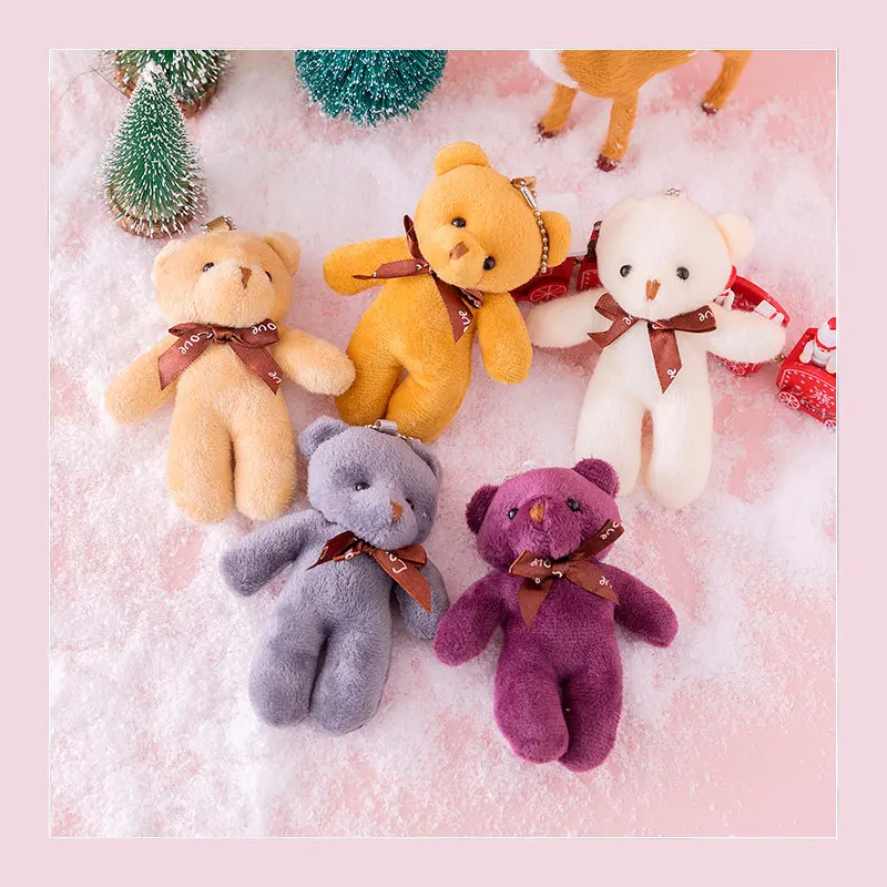 

Mini Plush Conjoined Bear Toys Pendant PP Cotton Soft Stuffed Bears Toy Doll Holiday Gift 12CM