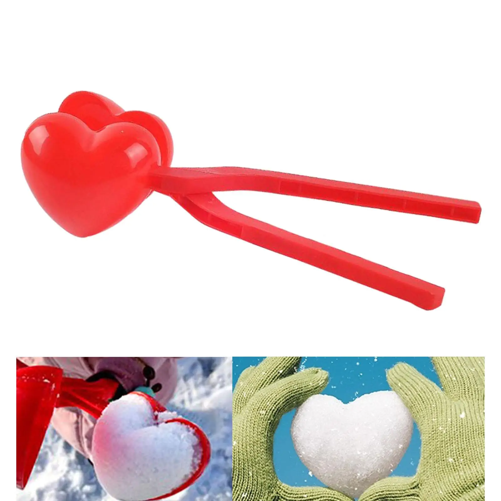 

Heart Shaped Snowbal Maker Clips Clamps Beach Clay Toys Tool