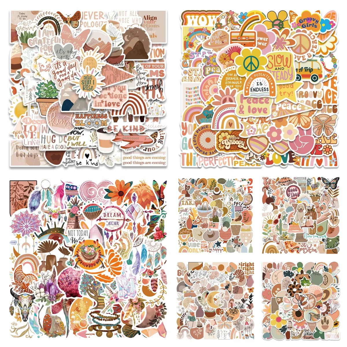 

50 шт., водонепроницаемые виниловые наклейки в стиле «Бохо»