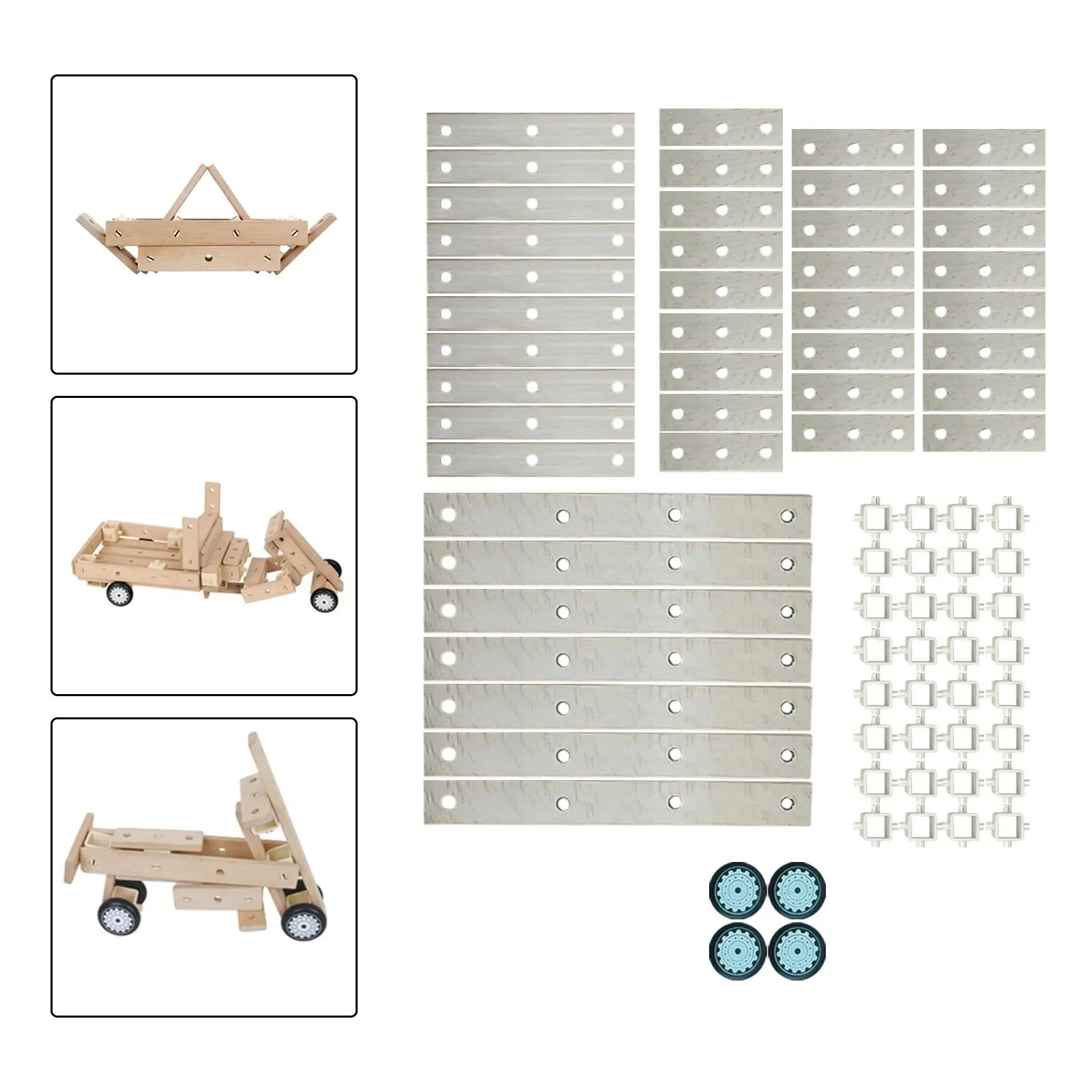 

Wooden Building Blocks Set Wood Planks Set Construction Toys Screws Nuts DIY