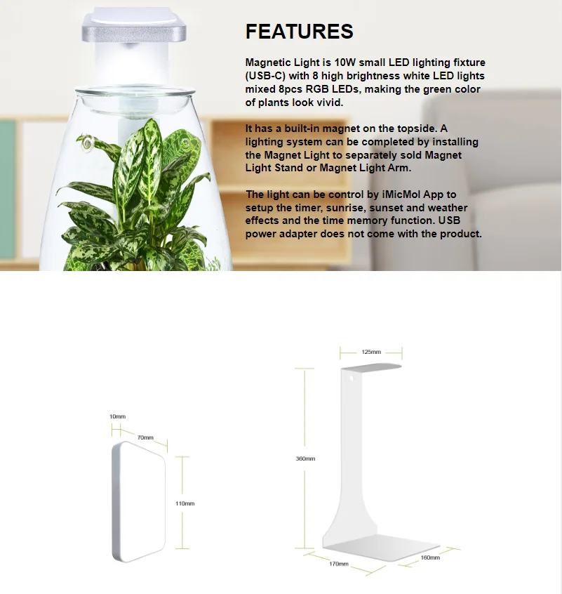 MICMOL USB Аквариумный Магнитный Светильник Для Фотосъемки Высокая Яркость