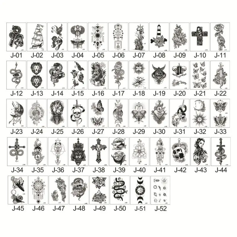 Переводные черно-белые эскизные тату-наклейки для девушек цветочный узор