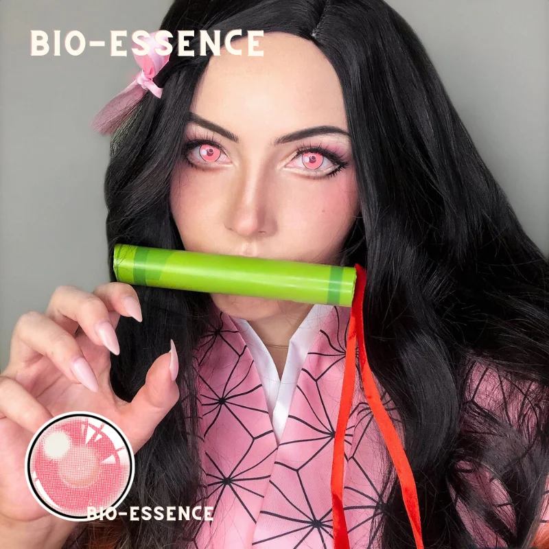bio essence cosplay color contact lenses for eye kitagawa marin lense makima lenses power anime lenses hu tao lenses pink lenses free global shipping