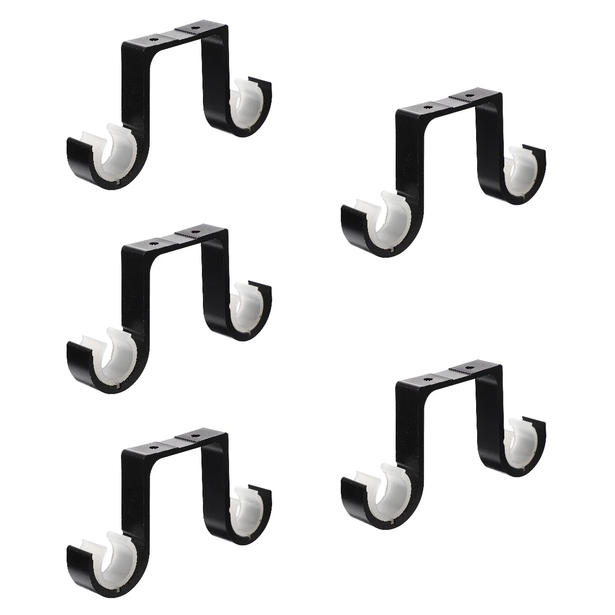 

5pcs Aluminum Alloy Curtain Rod Bracket Double Curtain Rod Hook Ceiling Rod Holder
