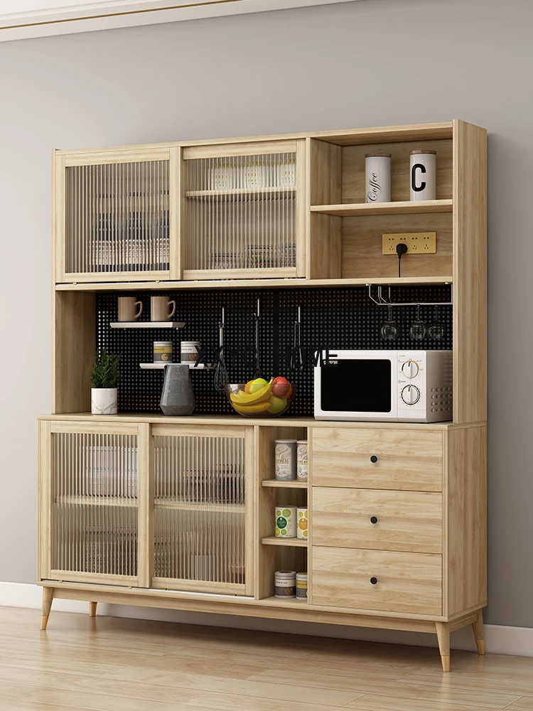 Винный шкаф в стиле ретро стеклянная дверь деревянный буфет столовая винный бар