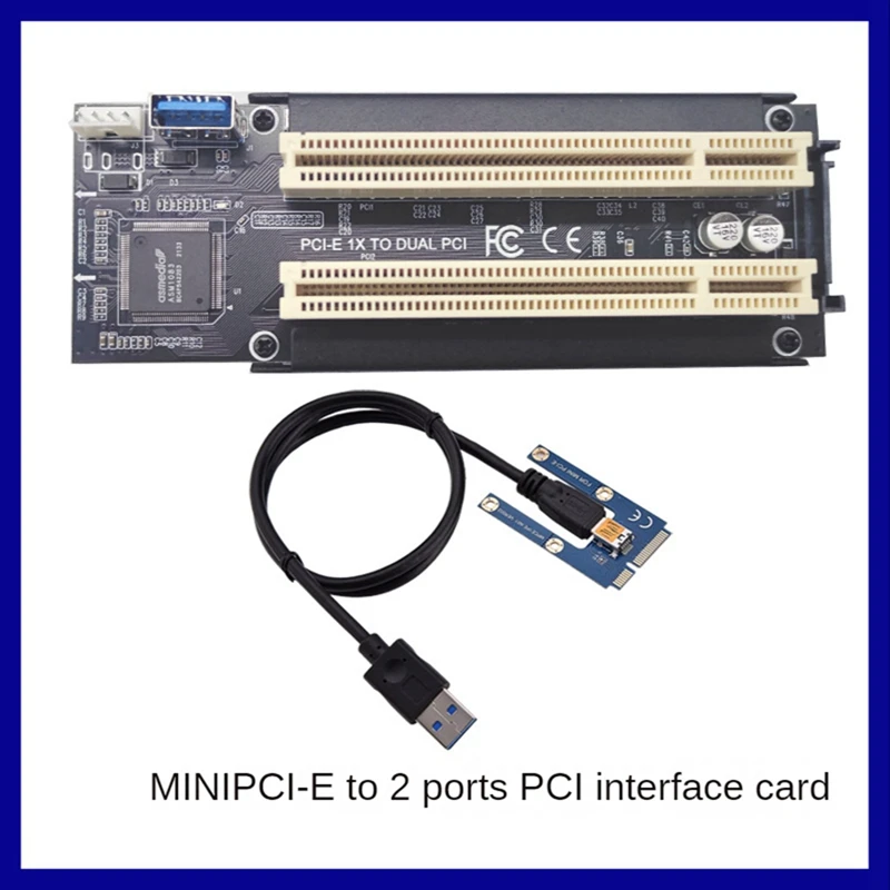 

Адаптер Mini Pci-E-Dual Pci Express X1 на Dual Райзер-карта Pci, черный преобразователь для настольного ПК, чип Asm1083