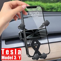Gravity Car Phone Holder Mobile Stand For Tesla Model 2022 Smartphone GPS Support Mount Model Air Outlet Clip Accessories