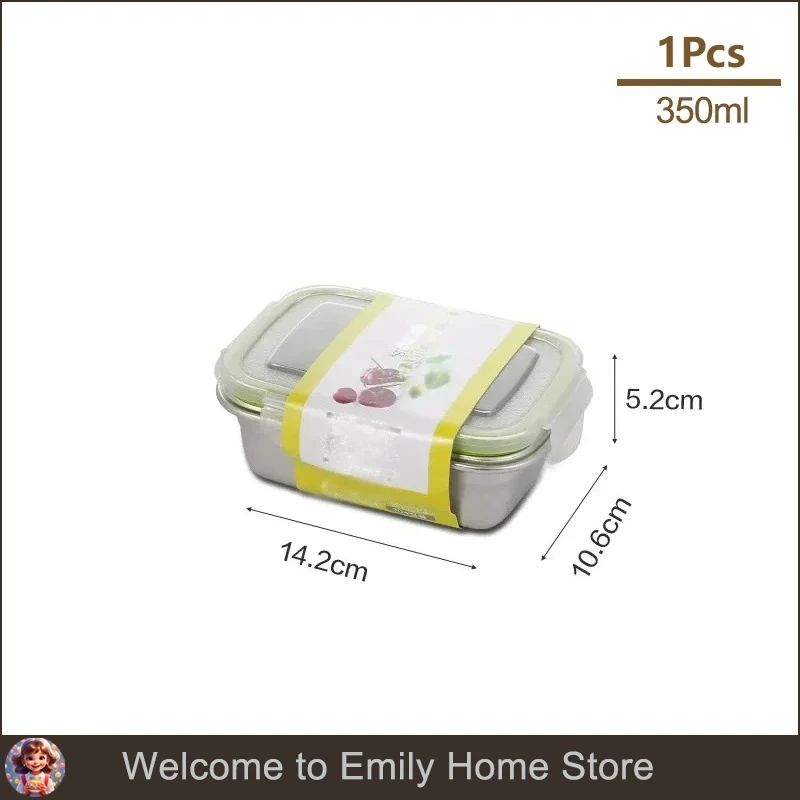 

Ланч-бокс Из Нержавеющей Стали 304 С Крышкой, Герметичный Контейнер Для Хранения Свежих Продуктов, Фруктов, Бенто, Холодных Блюд