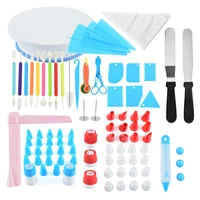 85 pcs set pastry turntable plastic cake rotating table pastry bags cake decoration tools set reusable icing piping nozzles set