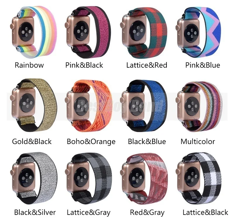 Elastic Watch Band for Apple Watch series 3 2 1 Band 38mm 42mm Casual Women Strap Bracelet for iwatch model 6 se 4 5 40mm 44mm