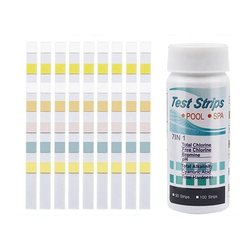 

7-In-1 Swimming Pool Test Paper 1 Bottle Of Water Quality Test Paper 100 Sheets Easy To Read