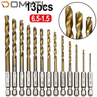 13pcs 5pcs hexagonal shank twist drill bit 1 5mm 6 5mm multi function drill bit for wind batch electric screwdriver bit tool