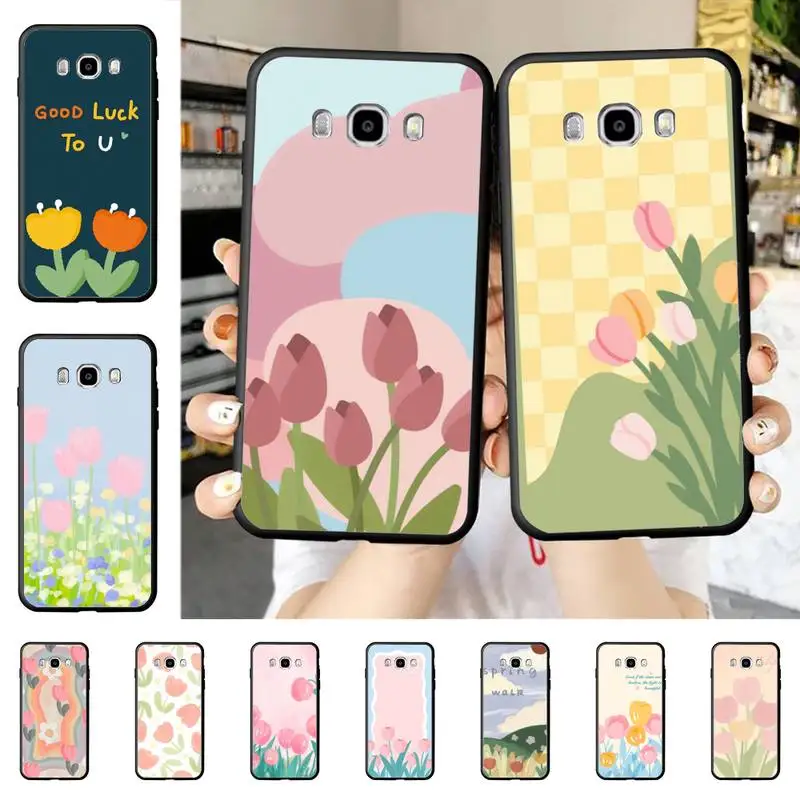 

Tulip Flower Phone Case for Samsung J 2 3 4 5 6 7 8 prime plus 2018 2017 2016 core