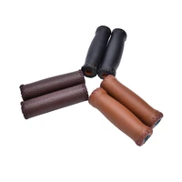 1pair vintage retro artificial leather cycling riding mtb road mountain bike bicycle handlebar grip ends with 3 colors