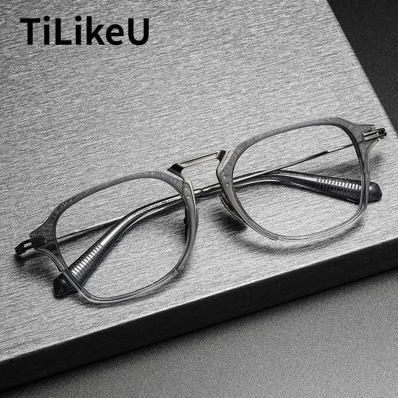 Японская оптическая оправа для очков ручной работы из чистого титана квадратная