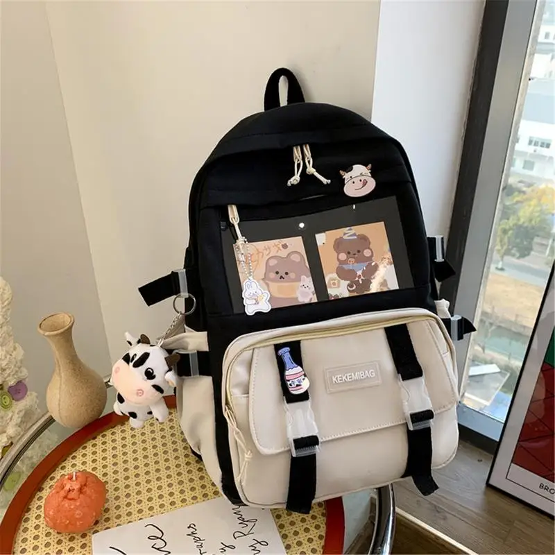 NEW Kawaii Girls' School Backpack Fashion Backpacks for Students Women Rucksack Bag with Cute Pendant Bookbag Travel Supplies